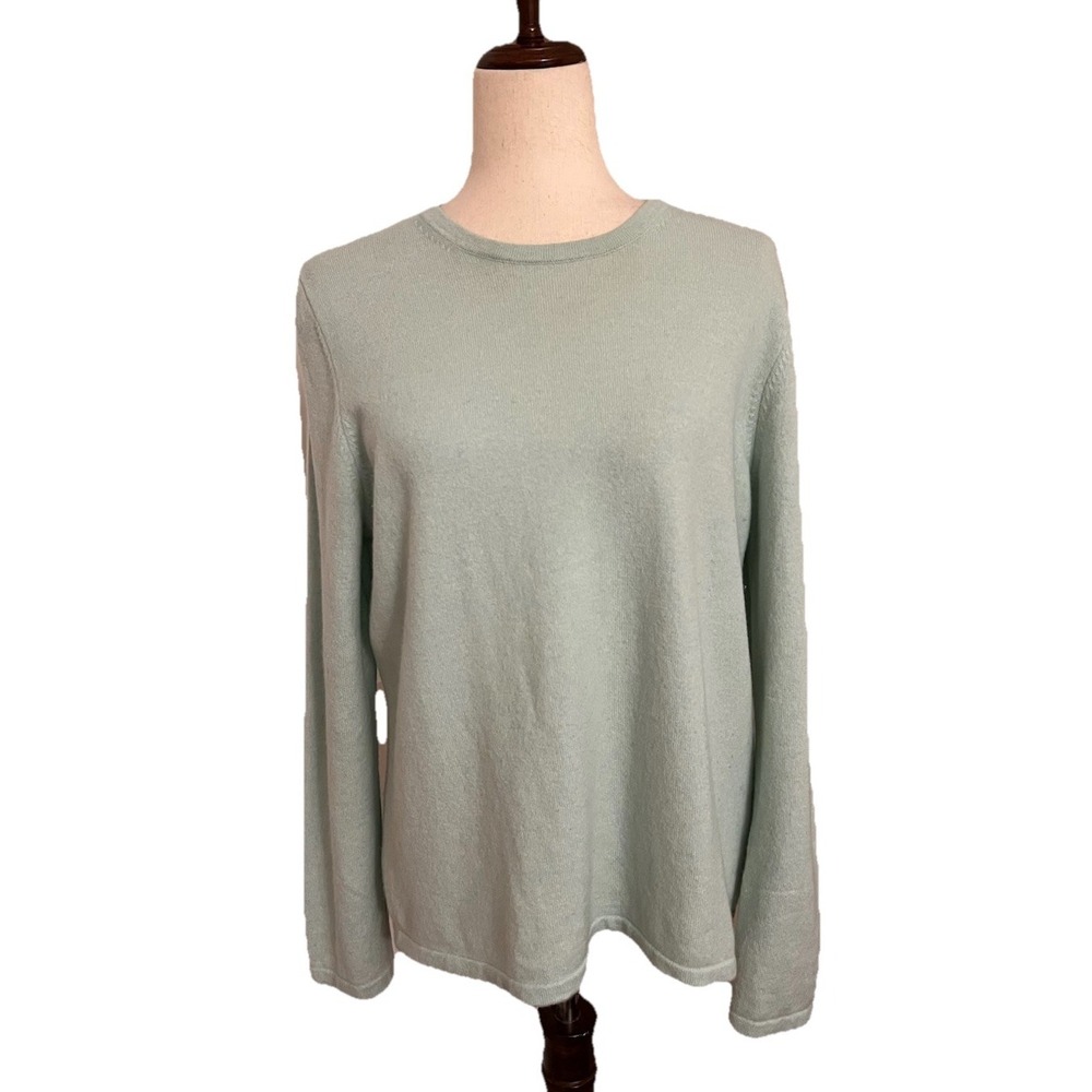 Lands End Cashmere Sweater Women's Size Large Mint Green